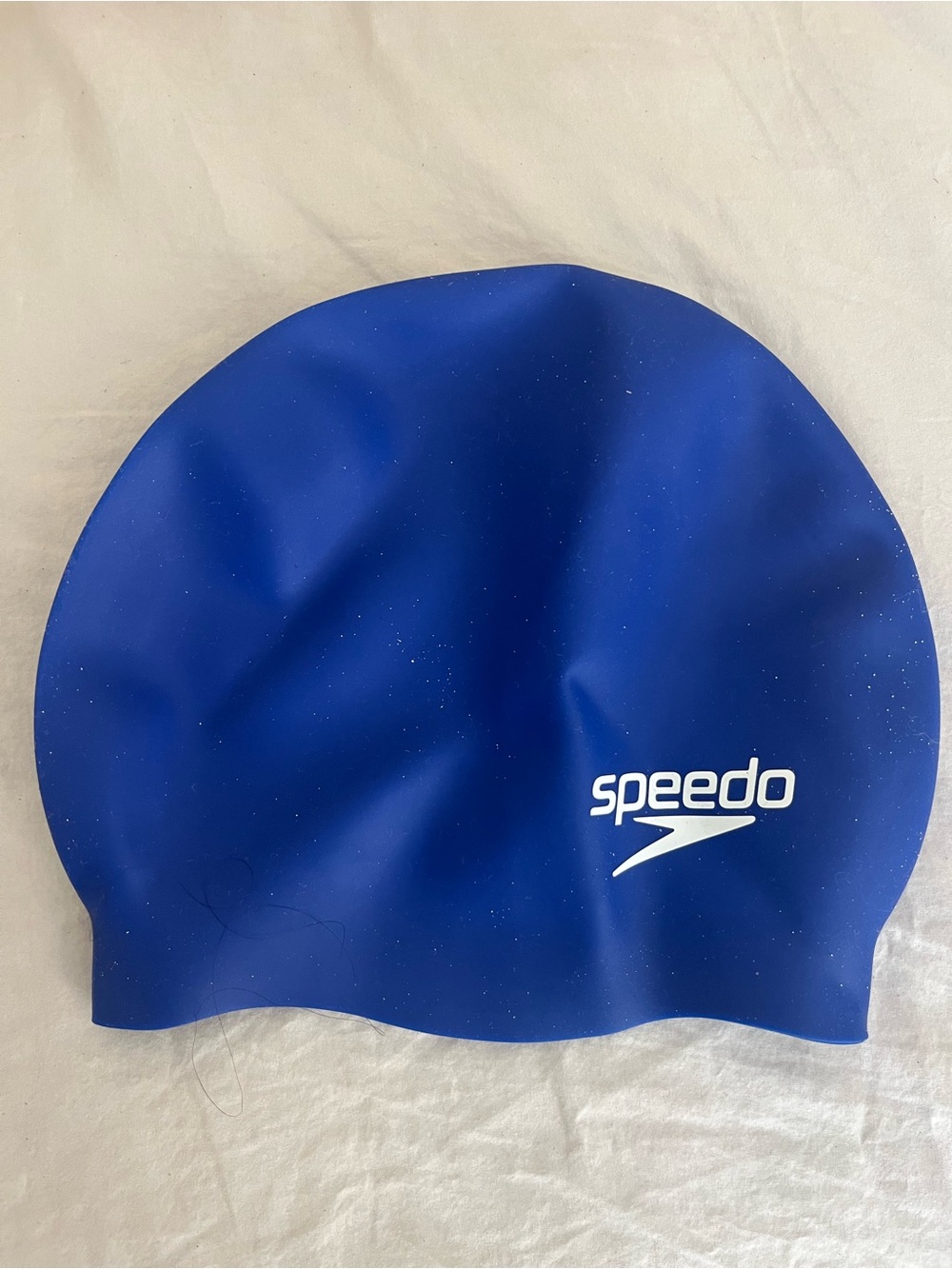 Speedo Royal Blue Silicone Swim Cap with White Logo